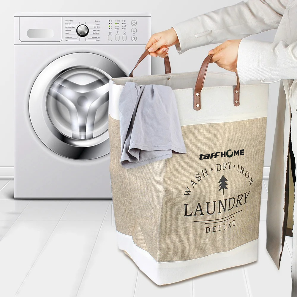 Gambar produk TaffHOME Tas Laundry Bag Storage Organizer Linen Foldable with Handle - E90 - 3