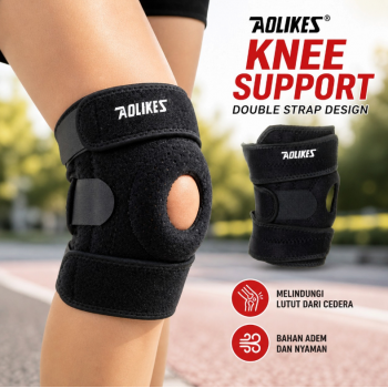 Gambar produk AOLIKES Deker Pelindung Lutut Double Strap Kneepad Gym Fitness 1 PCS Left - A-7906