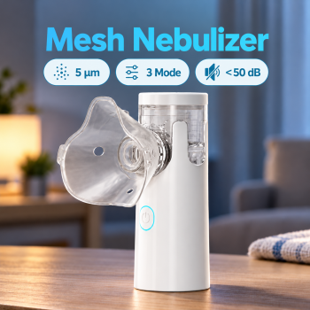 ALIWU Alat Terapi Pernapasan Mesh Nebulizer Portable Inhaler - White