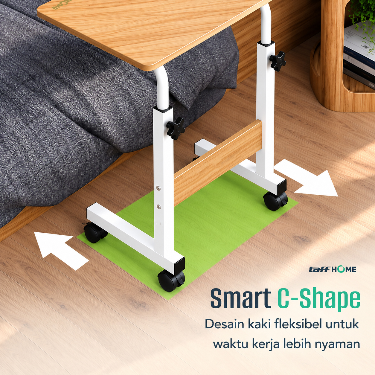 Gambar produk TaffHOME Meja Laptop Adjustable Portable Working Desk 60x40cm - ND02 - 3