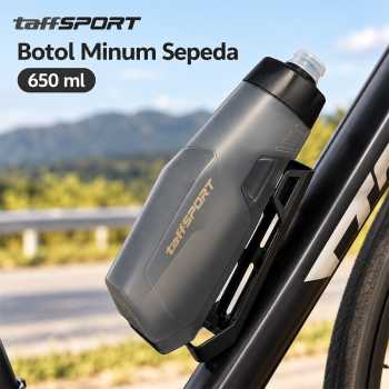 TaffSPORT Botol Minum Sepeda Olahraga Holder Aerodynamic Water Bottle - 650ml Gray