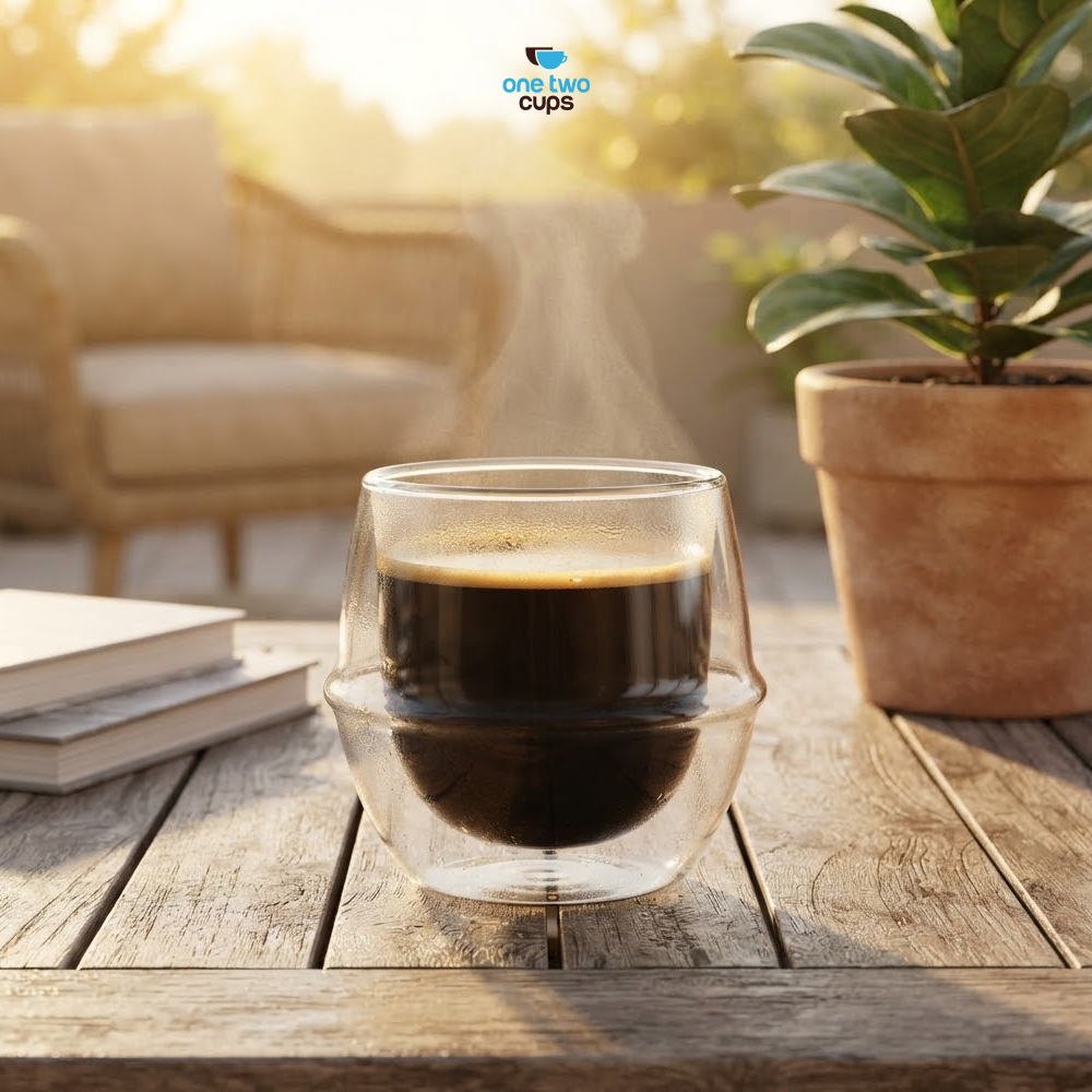 Gambar produk One Two Cups Gelas Kaca Aesthetic Kopi Teh Double Wall Glass 200ml - PLY1710 - 5