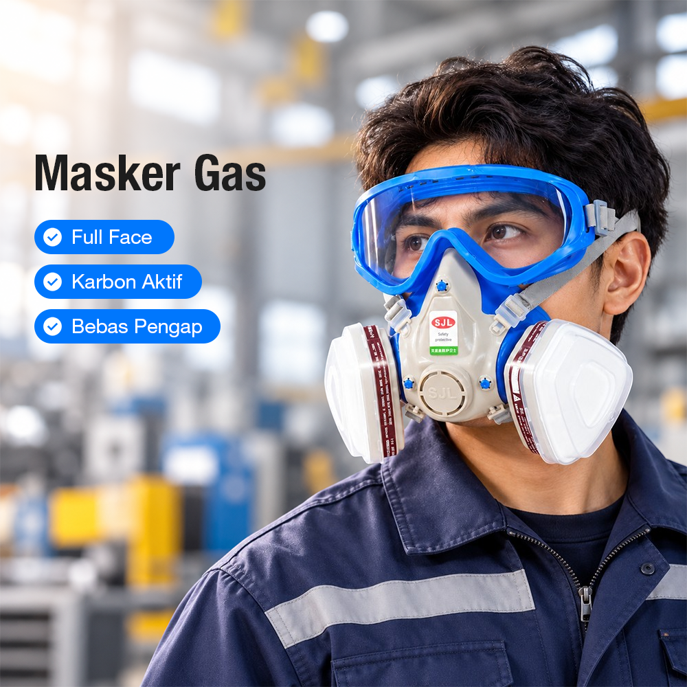 Gambar produk SJL Masker Gas Respirator Full Face with Activated Carbon Filter - YF2 - Utama