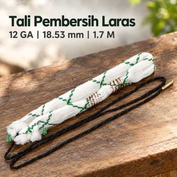 Raoudb Tali Pembersih Laras Senapan Bore Snake Cleaner 12 GA 18.53mm - White/Green