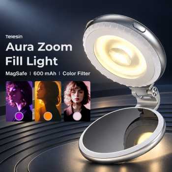 TELESIN Lampu Fill Light MagSafe Flashlight 3in1 Color 600mAh - Silver