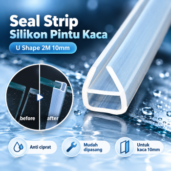 WUBAI Seal Strip Silikon Penyambung Pintu Jendela Kaca U Shape 2M 10mm - WU2U