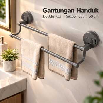 RUTHOE Rak Gantungan Handuk Kamar Mandi Towel Holder Suction Cup 50cm - TK005