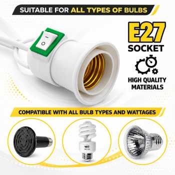 Gambar produk CALANDIS Fitting Lampu Gantung E27 Hanging Indoor 2.3M Cable E27 220V - BB235