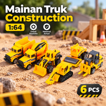 Gambar produk Mainan Mobil-Mobilan Truk Construction 1:64 6 PCS - TH600