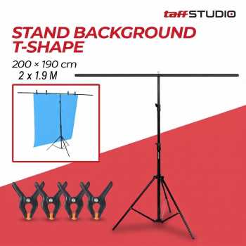 Gambar produk TaffSTUDIO Stand Background Backdrop T-Shape 4 Clamp 200x190cm - M139
