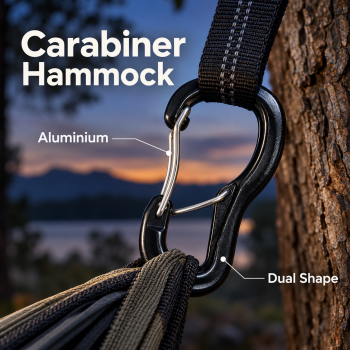 Traveler Carabiner Dual Shape Hammock Gantungan Kunci 800kg - Black