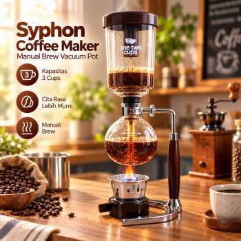 One Two Cups Syphon Coffee Maker Manual Brew Vacuum Pot - JF100