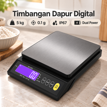 Zerone Timbangan Dapur Digital Scale Rechargeable Waterproof IP67 - 5kg 0.1g Black
