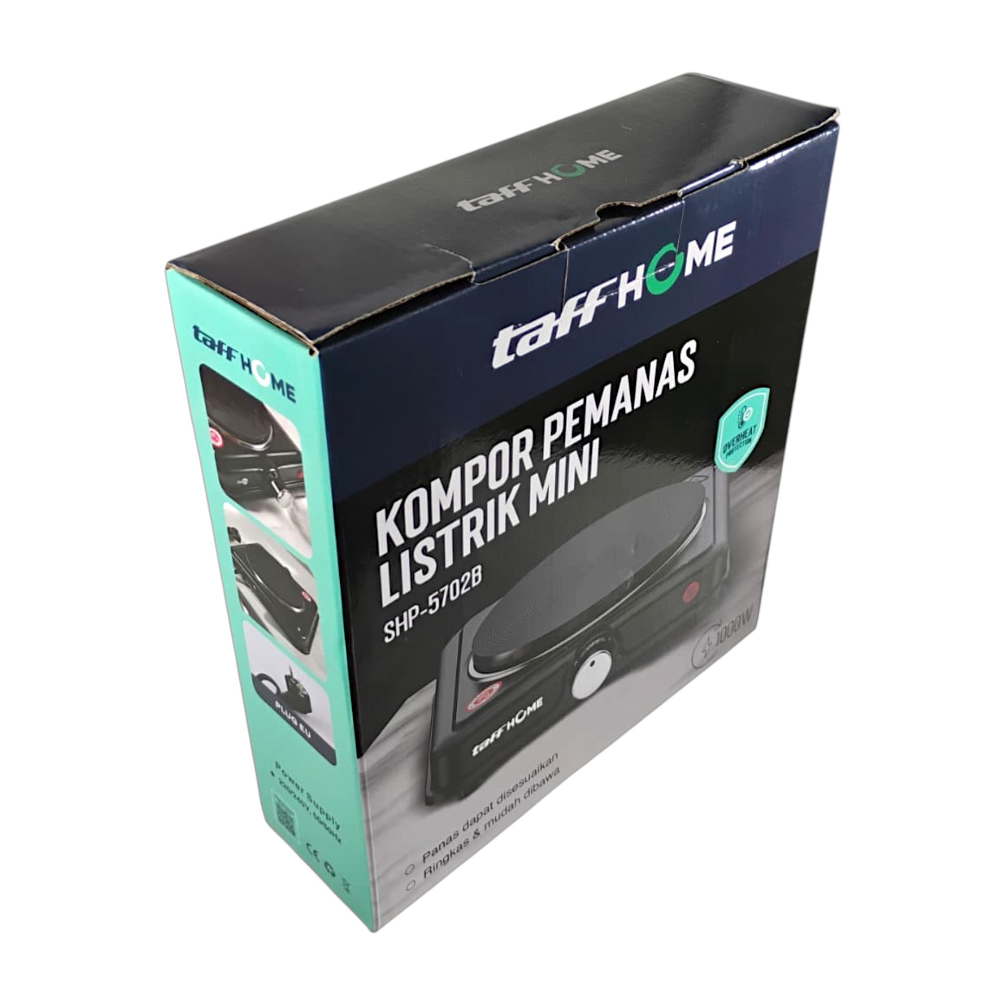 Gambar produk TaffHOME Kompor Listrik 1 Tungku Mini Portable 5 Gear Hot Plate 1000W - SHP-5702B - Kemasan