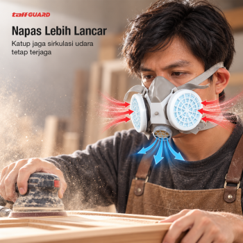Gambar produk TaffGUARD Masker Gas Respirator Half Face with Activated Carbon Filter - 8006 - 3