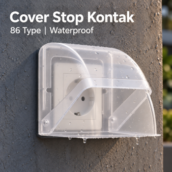 Risho Kotak Cover Stop Kontak Dinding Double Socket Waterproof 86 Type - Transparent
