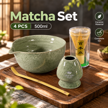 One Two Cups Matcha Set Kit Chawan Chasen Chashaku Ceramic 500ml 4 PCS - CZ3