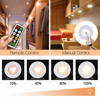 Gambar produk CANSHUO Lampu Tempel LED Sensor Sentuh Warm White 3000K 1W 3 PCS - YJ-904