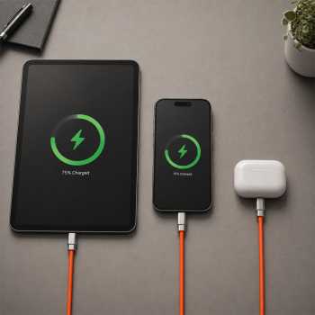 Gambar produk Kabel Charger 3in1 Lightning Micro USB Type C 120W 6A 1.1M - D8 - 6