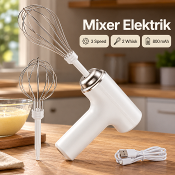 HAOY Mixer Elektrik Adonan Kue 3 Kecepatan Hand Whisk 13W 800mAh - HMF35