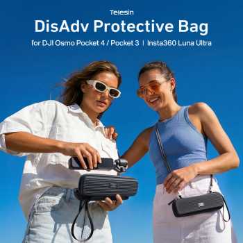 TELESIN Tas Kamera Protective Case DisAdv DJI Osmo Pocket 3/4 Insta360 - Black