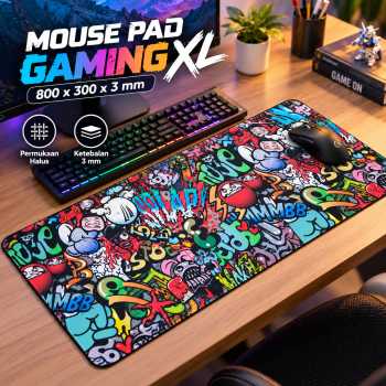 Gambar produk TaffGEAR Mouse Pad Gaming XL Street Grafitti Desk Mat 800x300x3mm - EI25