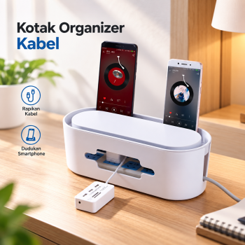 Kotak Organizer Kabel Charger Wire Cable Management Box Dustproof - FT-400