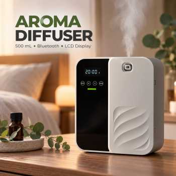 MIVM Diffuser Otomatis Pengharum Ruangan Bluetooth LCD Display 500ml - White