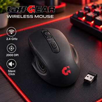 TaffGEAR Mouse Gaming Wireless Optical 2.4GHz Ergonomic 4 Key 2000DPI - G-1800