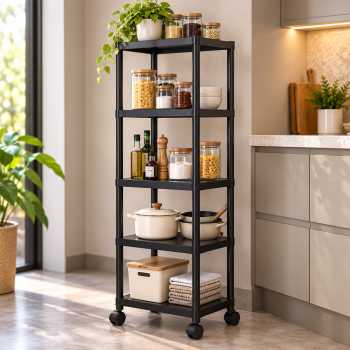 PXRA Rak Susun Serbaguna Organizer Storage Rack Tray with Wheel - S37