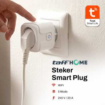 TaffHOME Steker Smart Plug Socket EU Plug Tuya WiFi 16A 240V 3000W - S21