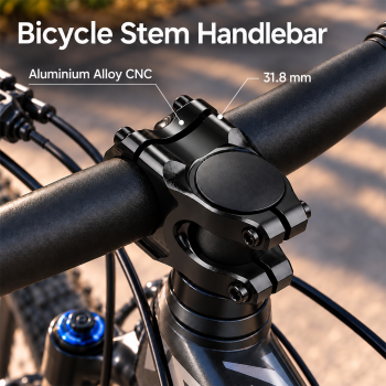 LUNJE Bicycle Stem Handlebar Setang Batang Sepeda Alloy CNC 31.8mm - Black