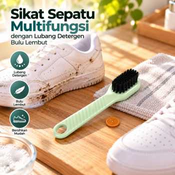EDITHE Sikat Sepatu Multifungsi dengan Lubang Detergen Bulu Lembut - ED-17CM
