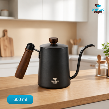 One Two Cups Teko Kopi Leher Angsa Gooseneck Pour Over Kettle 600ml - Black