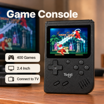 Toddi Game Console Retro 400 Games Gameboy Handheld 64MB 400mAh - Black