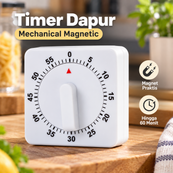METOW Timer Masak Dapur Mechanical Magnetic Alarm Kitchen Countdown - WE-60