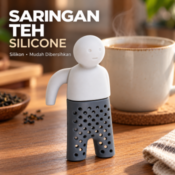 Gambar produk Mr. Tea Saringan Teh Tea Filter Infuser Strainer Chilling Man Silicon - MR03
