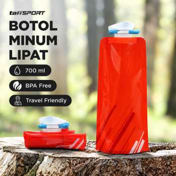TaffSPORT Botol Minum Lipat Foldable Water Bottle BPA Free 700ml - Red