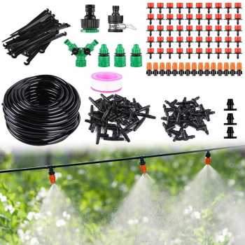 HIULLEN Set Peralatan Irigasi Tanaman Garden Watering System 50M - Black