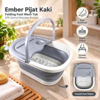 Gambar produk Mrosaa Ember Pijat Kaki Folding Foot Wash Tub SPA Sauna Massage Bucket - MR329