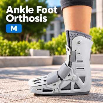 BOXT Sepatu Patah Kaki Ankle Foot Orthosis Brace Boot Walker Short - M Gray