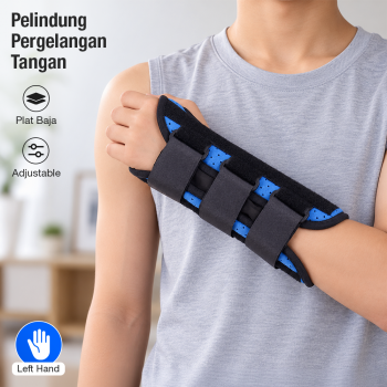TaffSPORT Pelindung Pergelangan Tangan CTS Wrist Support Size L 1 PCS - Left Blue