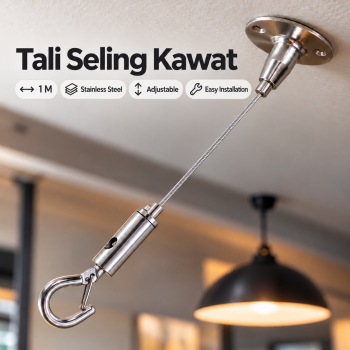 Urju Tali Seling Kawat Lampu Gantung Stainless Steel Wire Rope - 1M Silver