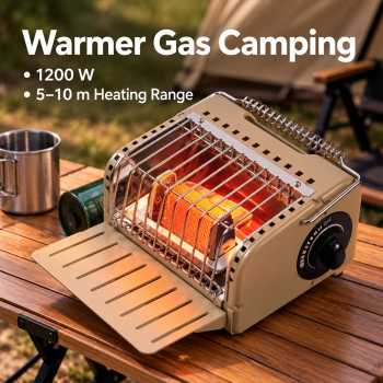DOTW Warmer Gas Camping Heater Portable Penghangat Outdoor 1200W - Khaki