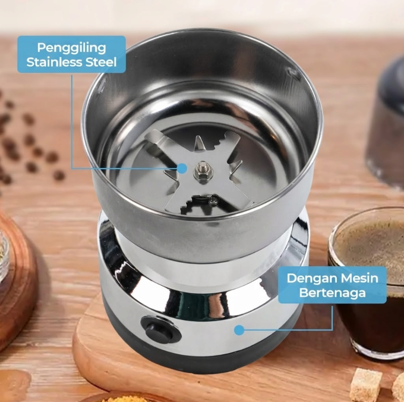 Gambar produk One Two Cups Nima Alat Penggiling Kopi Elektrik Bumbu Coffee Grinder - NM-8300 - 2