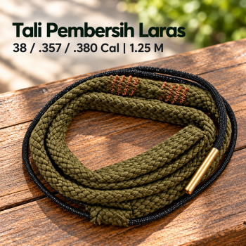 Saripu Tali Pembersih Laras Senapan Bore Snake .38 Cal, .357/8 Cal 9mm - Deep Green