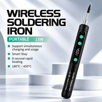 Lefav Solder Elektrik Adjustable Temperature Soldering 1100 mAh 5V 15W - Black