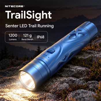 NITECORE Senter LED Trail Running Rechargeable 530M IP68 1200 Lumens - Blue