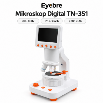 Eyebre Mikroskop Digital Anak IPS 4.3 Inch 2000mAh 800x with LED Light - White