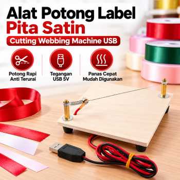ELLHO Alat Potong Label Pita Satin Cutting Webbing Machine USB - Wooden